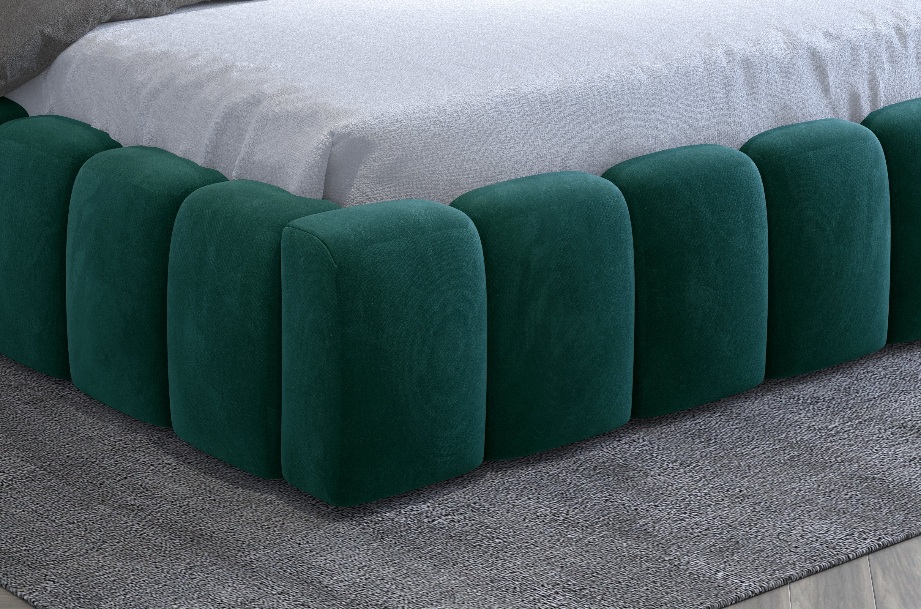 yourhouse24 Polsterbett Lamica Bett Doppelbett Bettgestell Lattenrost mit LED