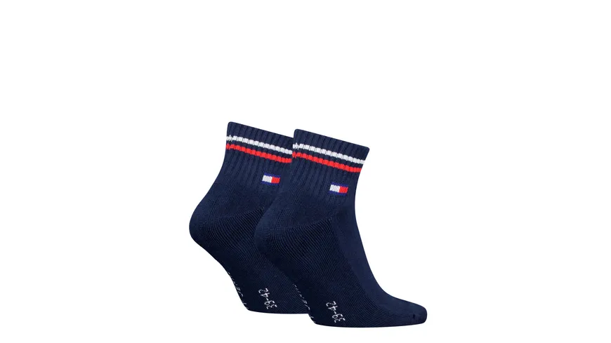TOMMY HILFIGER Unisex TJ Socken Quarter Iconic 2er Pack dark navy