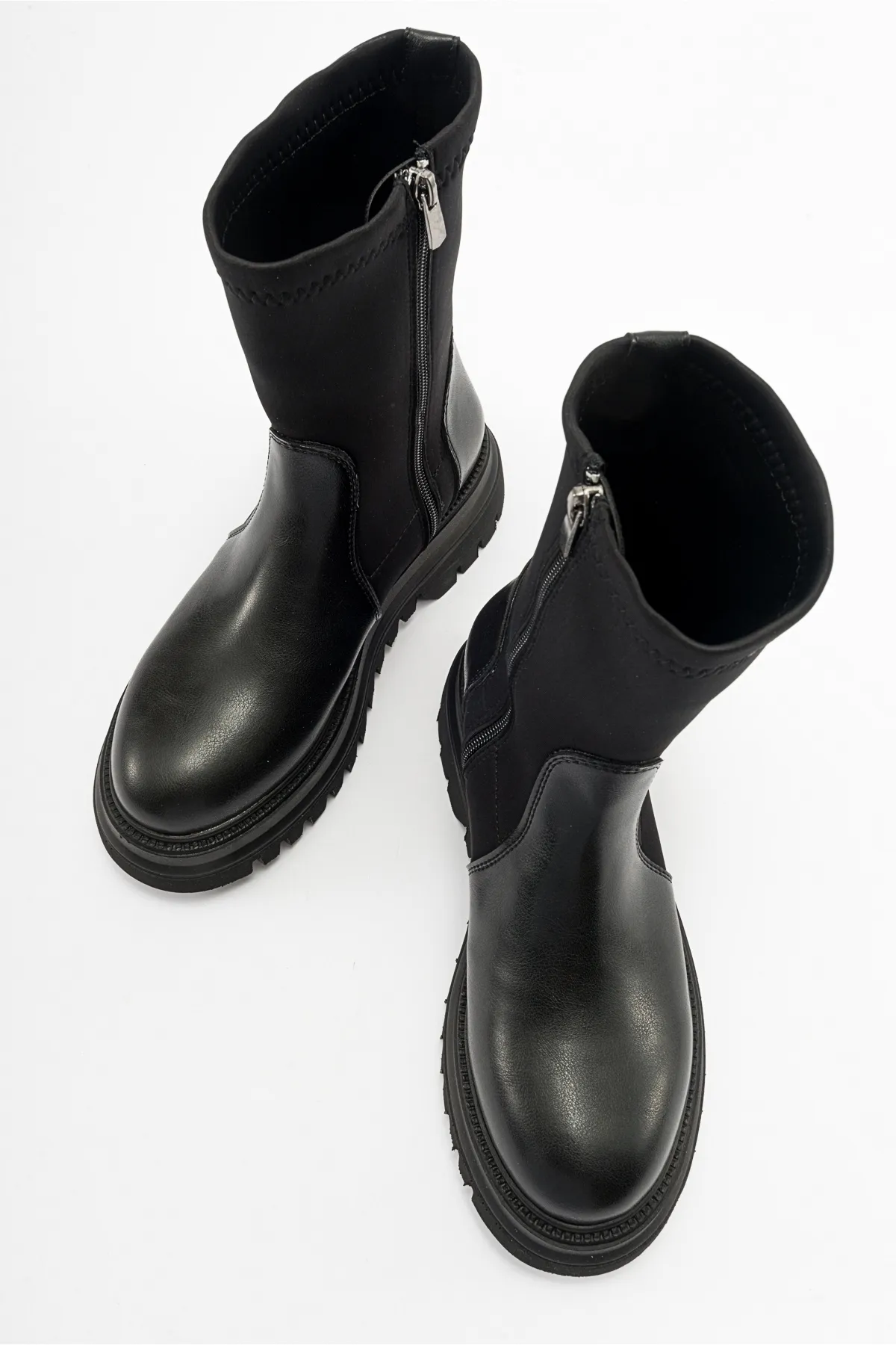 LuviShoes  ALİAS Schwarze Scuba-Damenstiefel