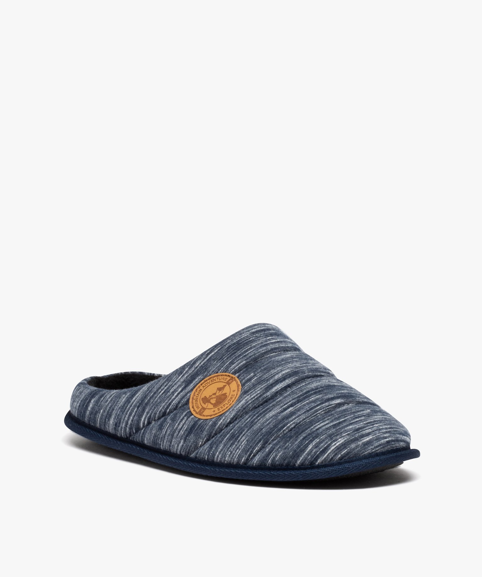Chaussons homme en jersey moelleux bleu | GEMO