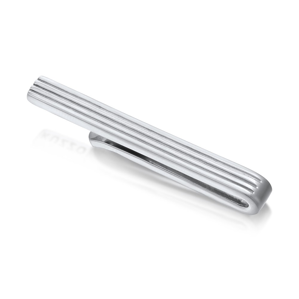 KUZZOI KUZZOI Épingle de Cravate Hommes épingle à cravate rainures design en argent ster Bijoux