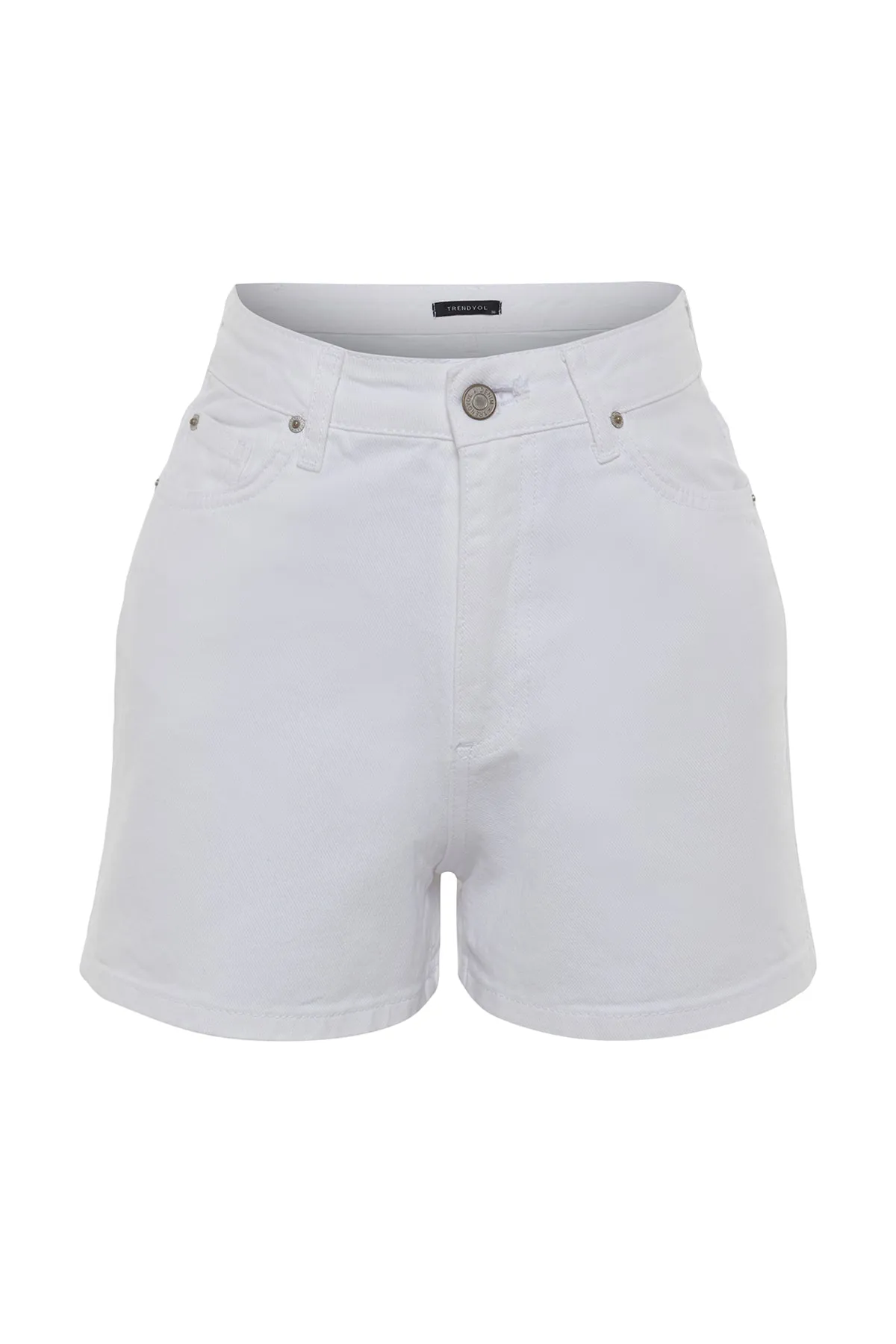 Trendyol Collection  Shorts - Weiß - Hoher Bund