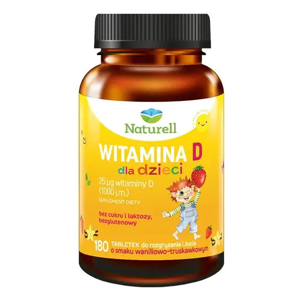 Naturell vitamino D vaikams kramtomosios tabletės 180 tablečių