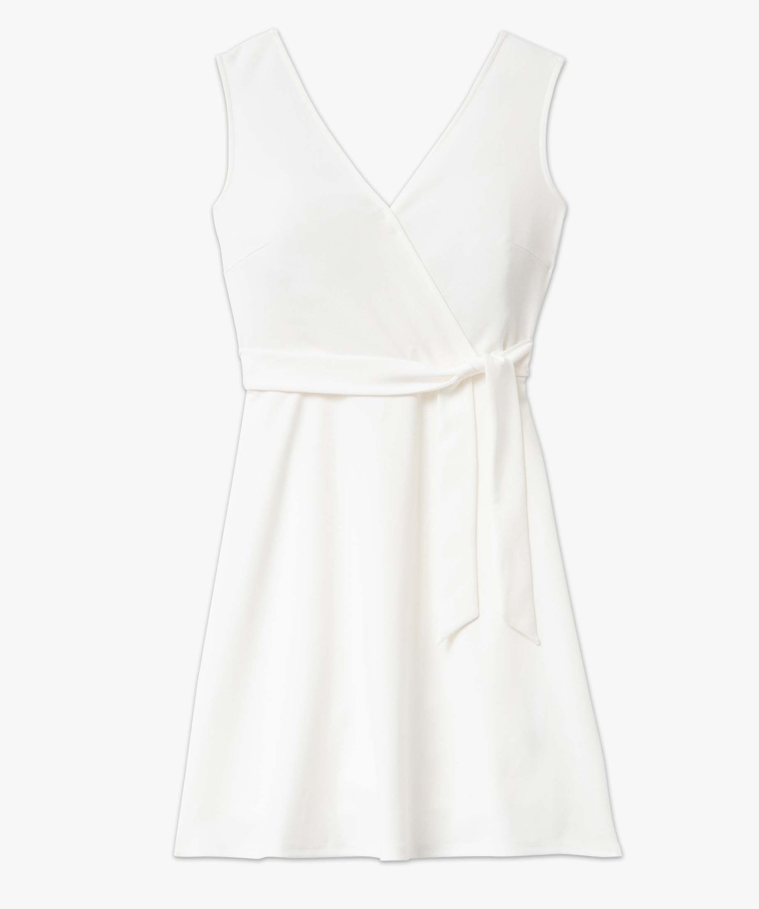Robe femme avec décolleté cache-coeur et dos dentelle ecru | GEMO
