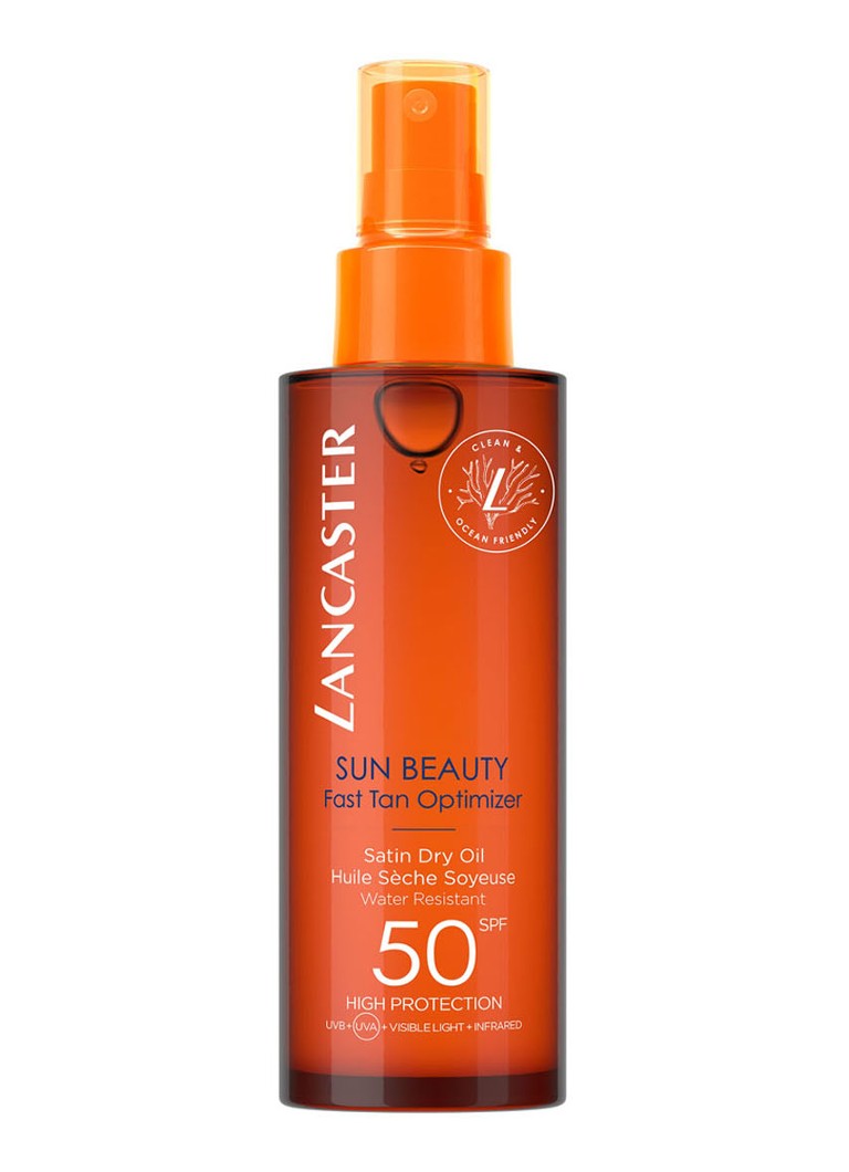 Ulei uscat satinat Lancaster Sun Beauty SPF 50, optimizator pentru bronz rapid - zonneoolie