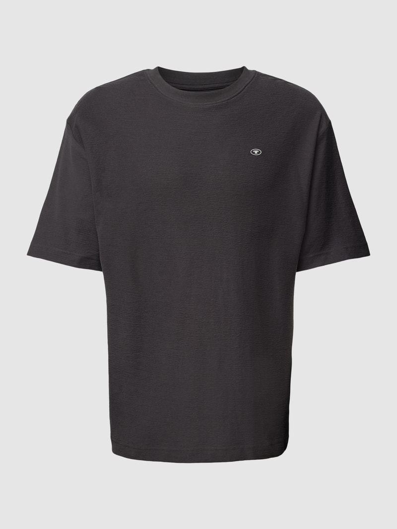Loose Fit T-Shirt mit Label-Print in anthrazit