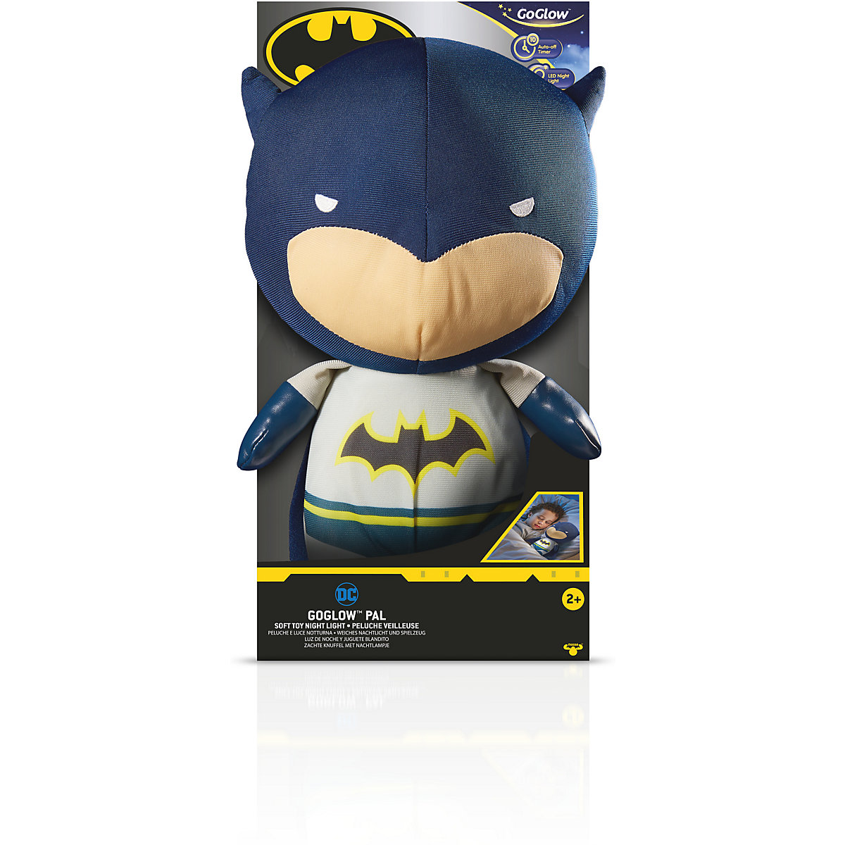 Batman: Leuchtender Schlafbegleiter für Kinder – GoGlow-Nachtlicht und kuscheliges Spielzeug
