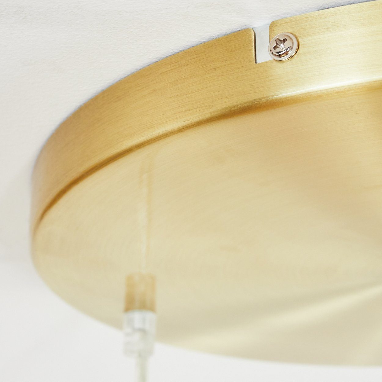 hofstein Hängeleuchte Arola 3-flammige Deckenlampe aus Metall in Gold, ohne Leuchtmittel, Moderner Look Pendellampe mit Glasschirm in Gold. 1xE27