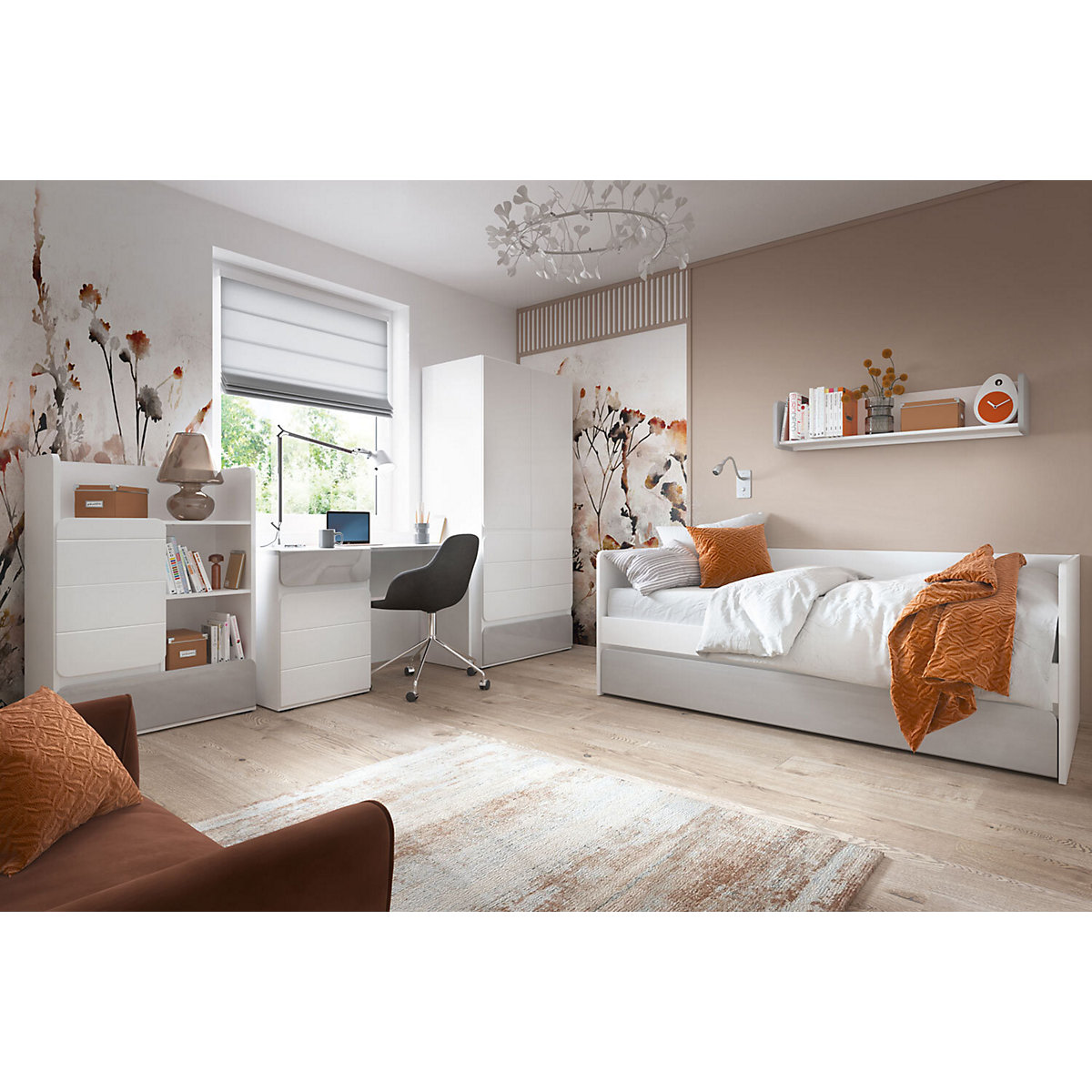 Jugendzimmer-Set Albi komplett 5-teilig grifflos