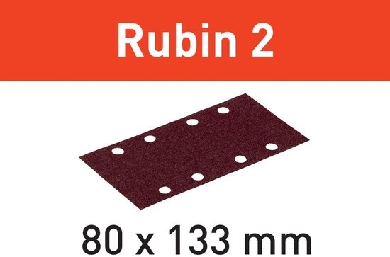 „Festool“ priedai 499050 Šlifavimo juostelės Rubin 2 STF 80x133/14 P120 RU/50