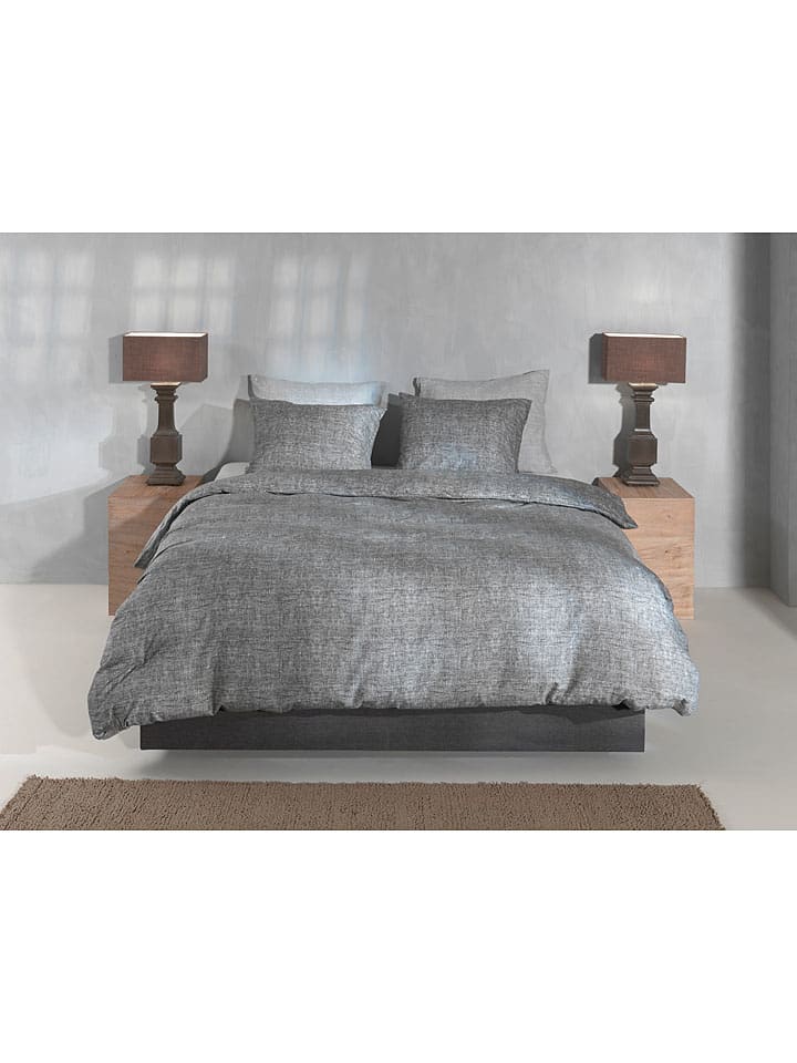 HNL Flanell-Bettwäsche-Set in Grau günstig kaufen