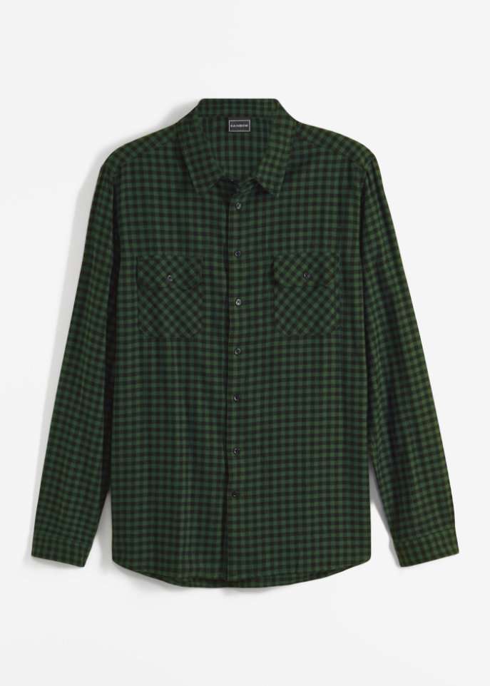 Flanell-Langarmhemd, Slim Fit