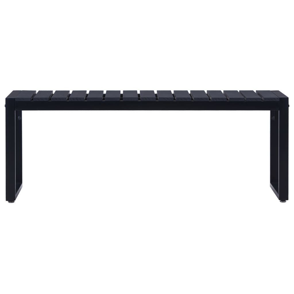 vidaXL Gartenbank Gartenbank 120,5 cm PS-Platte Schwarz (1-St)