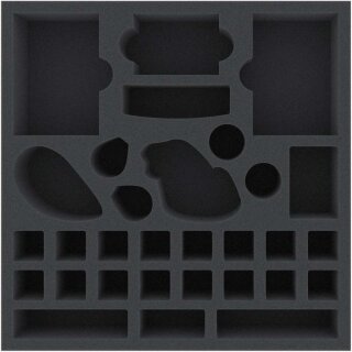 Feldherr 285 mm x 285 mm x 55 mm Schaumstoffeinlage mit 30 Fächern für Brettspiele