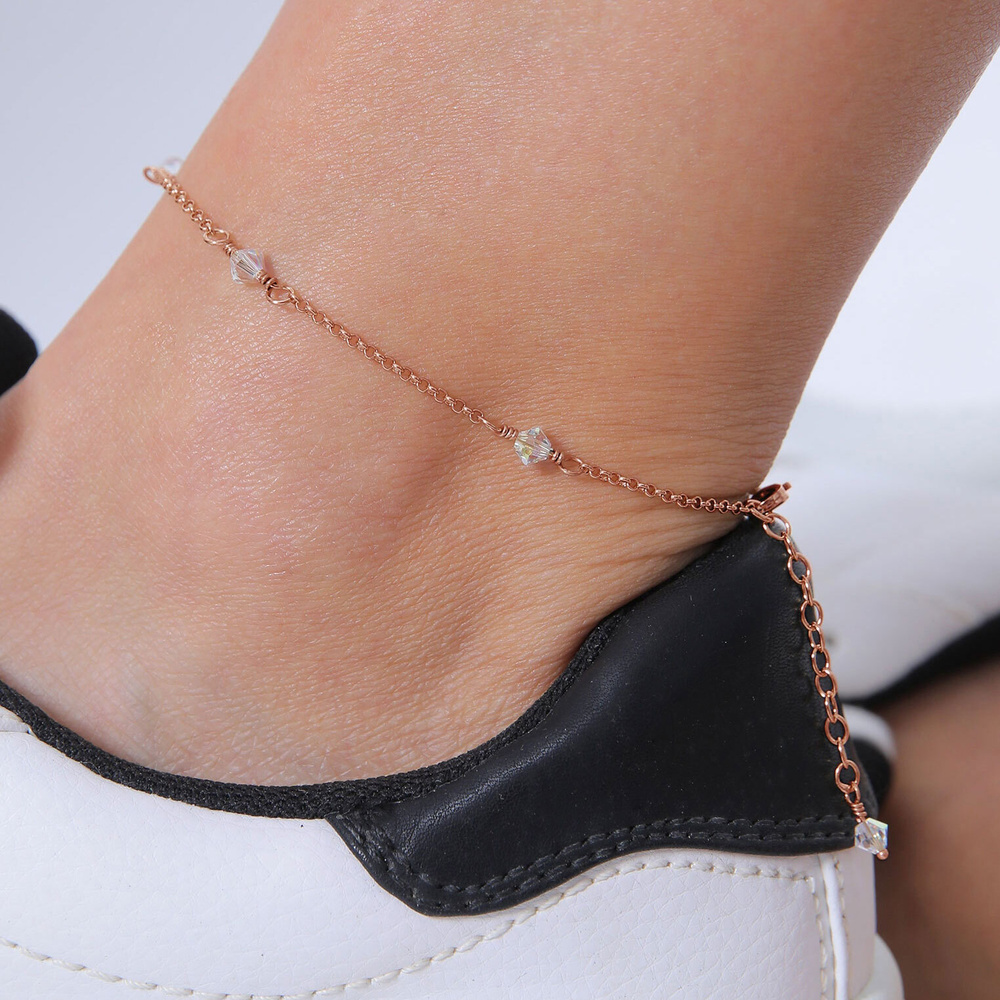 Elli Elli Bracelet de Cheville Femmes Bracelet de Cheville Classique avec Cristaux en  Bijoux