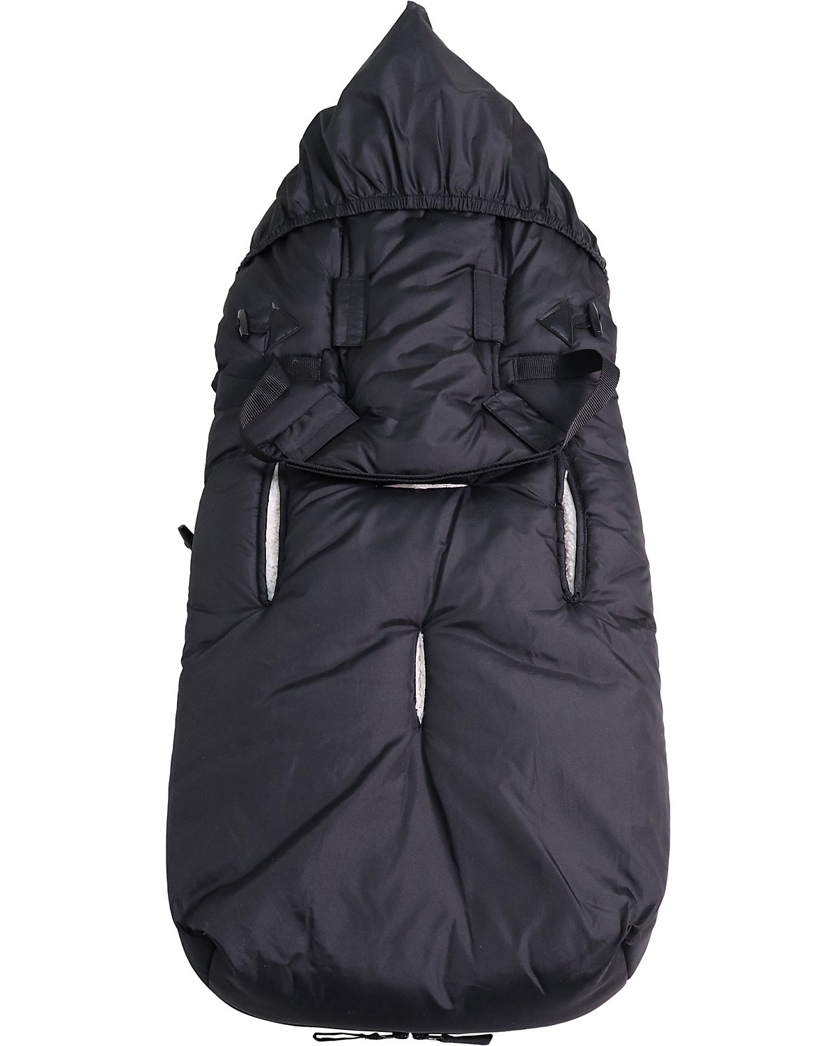 XL TOO. Thermo Sherpa Fleece  Universal Kinderwagen Fußsack, Fb. black / creme