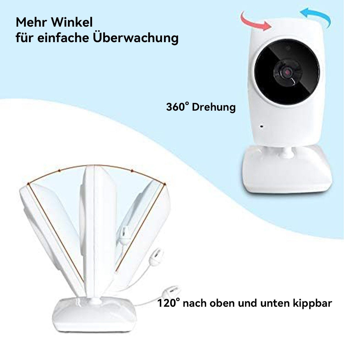 Welikera Babyphone Baby Monitor mit Kamera Video, 2,4 GHz Gegensprechfunktion, Nachtsicht