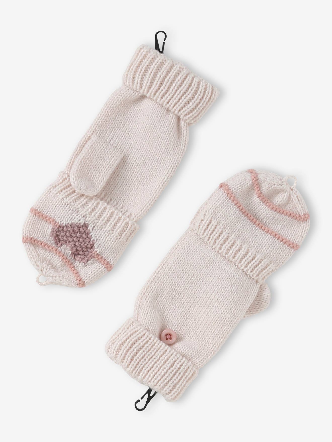 Vertbaudet Mädchen-Set: Mütze, Rundschal & Handschuhe - wollweiß