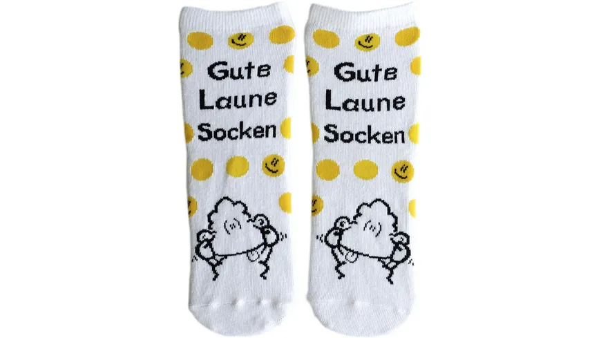 sheepworld Zaubersocken »Gute Laune Socken« weiß-gelb