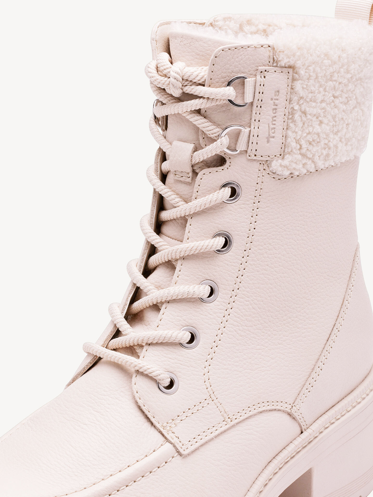 Bottine en cuir - beige doublure chaude