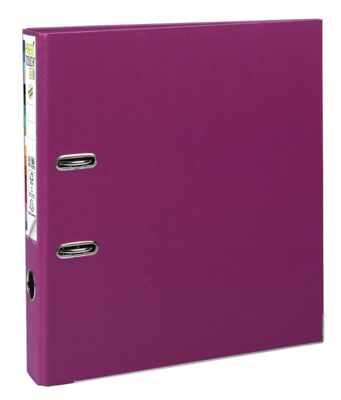 Exacompta Prem Touch Ordner DIN A4 50 mm Fuchsia 2 Ringe 53147E Pappkarton, PP (Polypropylen) Hochformat 10 Stück