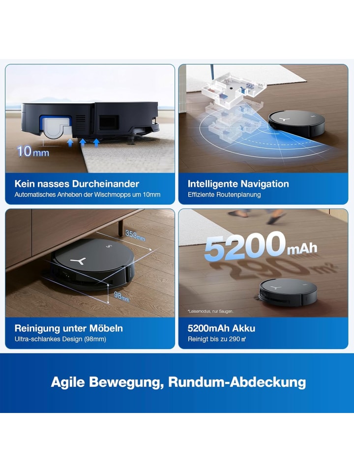 Ecovacs DEEBOT X8 OMNI BLACK EU Saugroboter in Schwarz günstig kaufen onesize