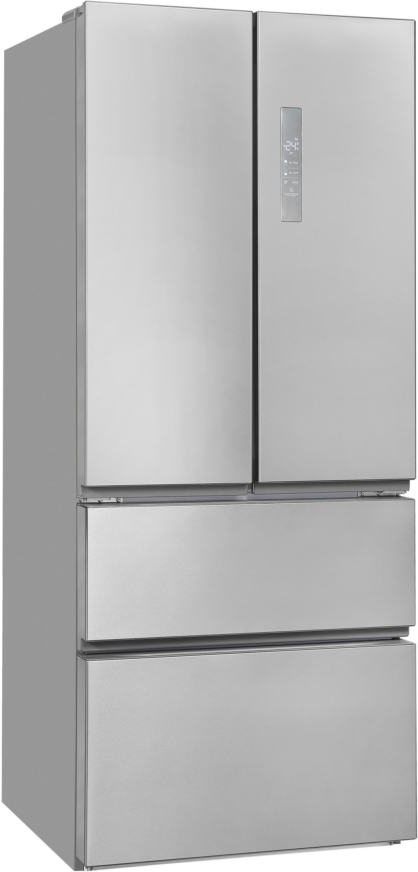 exquisit French Door FD430-140-030E inoxlook, 181 cm hoch, 71,3 cm breit