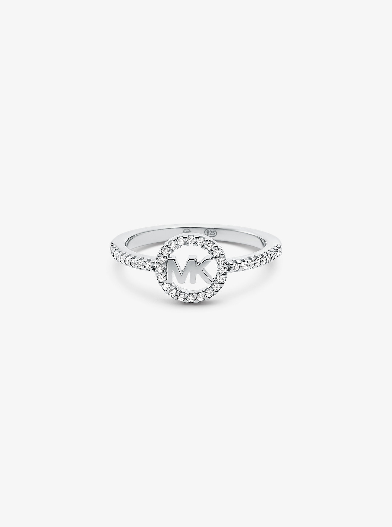 Precious Metal Plated Sterling-Silver Logo Ring - SILVER