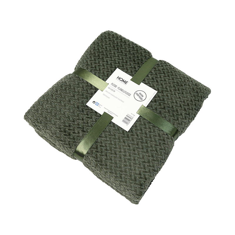 Home Pledd 150x200 cm flanellfleece grønn melert