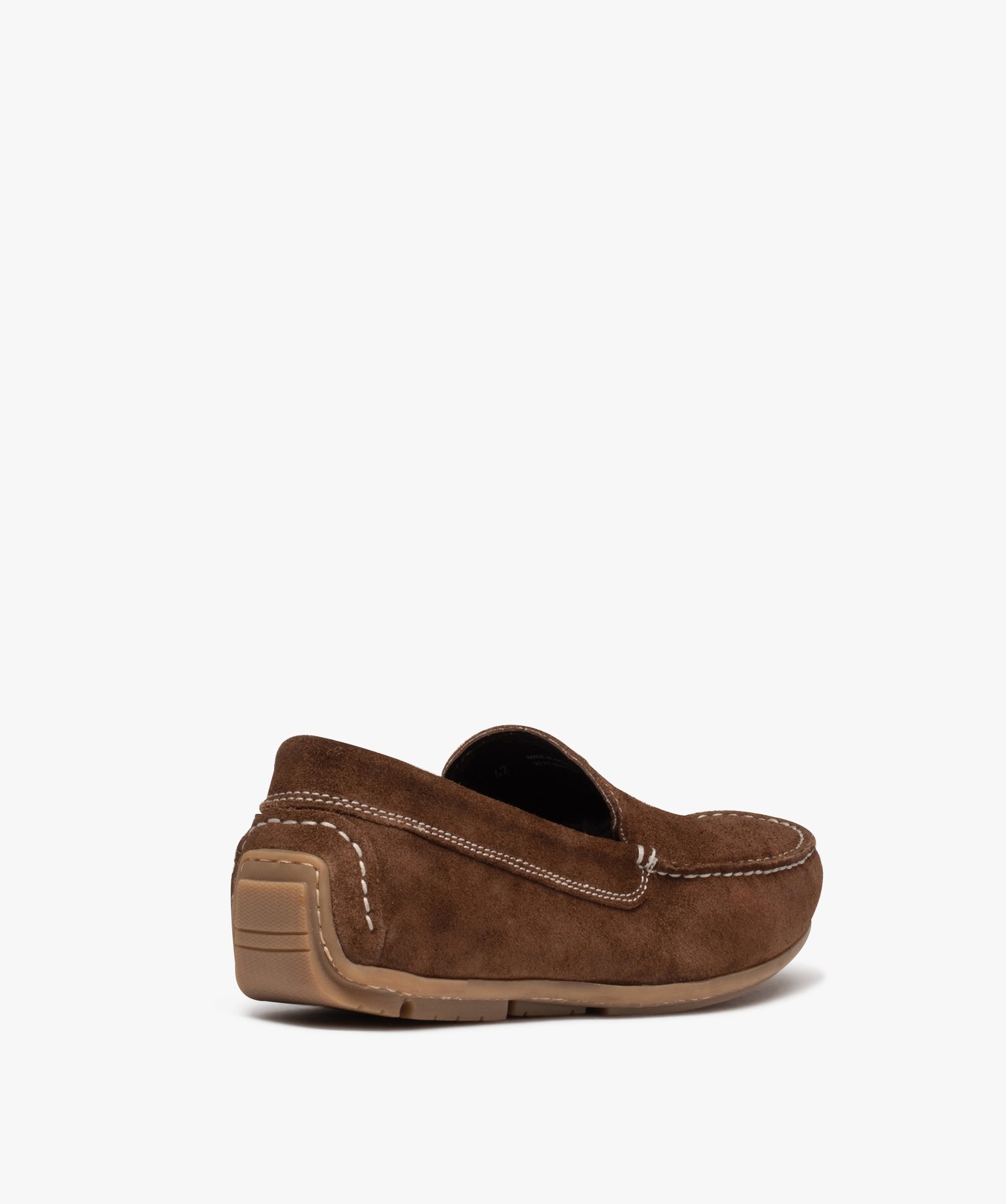 Mocassins homme unis en cuir velours marron | GEMO