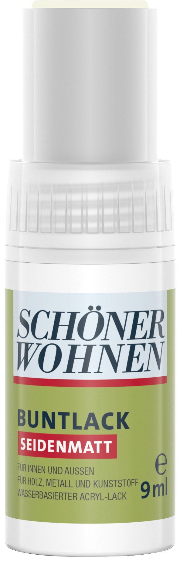 SCHÖNER WOHNEN FARBE Lack Buntlack, Lackstift, reinweiß RAL 9010, seidenmatt, optimal für Ausbesserungen