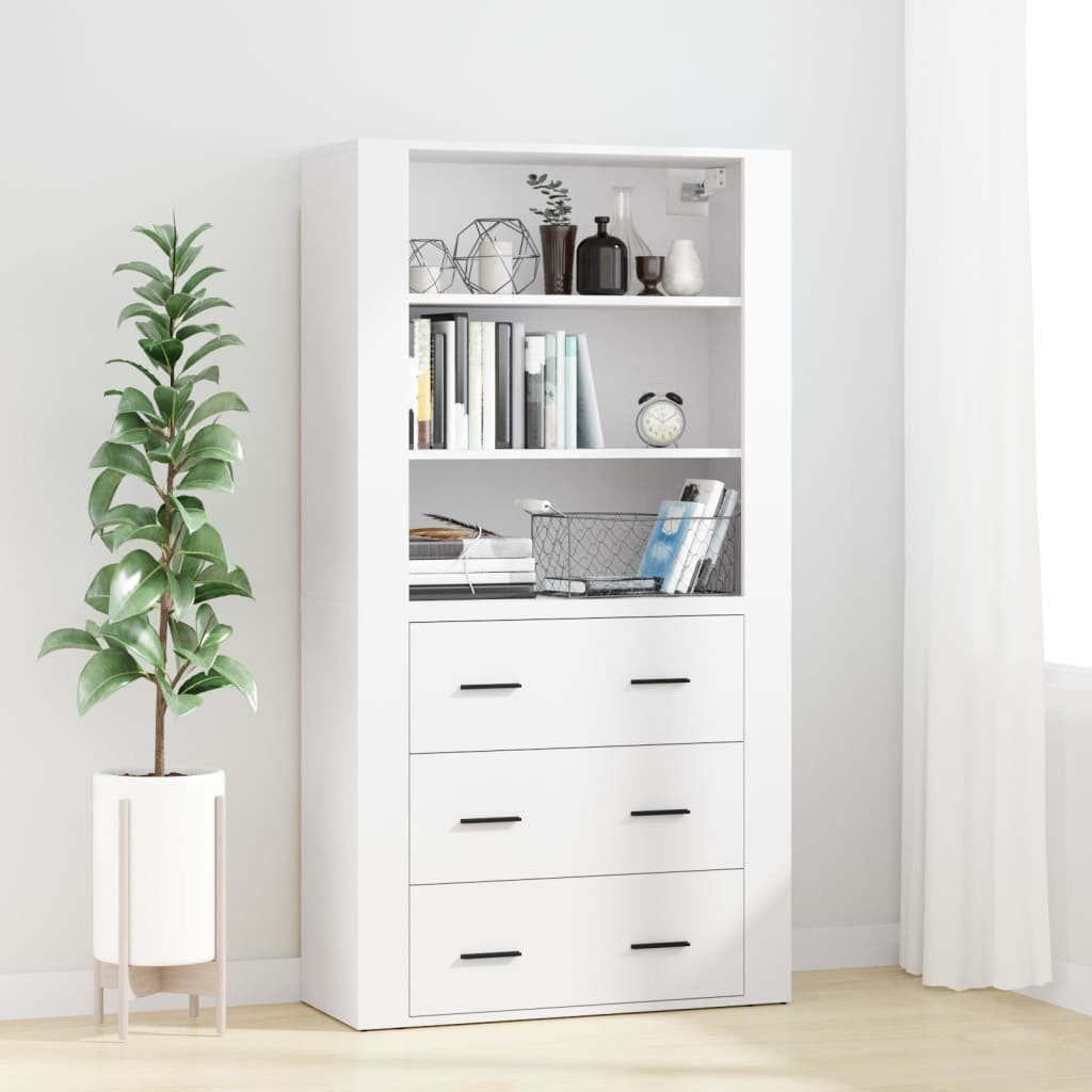 vidaXL Sideboard Highboard Weiß Holzwerkstoff (1 St)