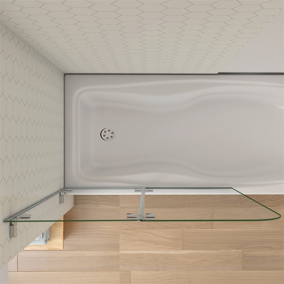 duschspa Badewannenaufsatz Badewannenaufsatz 2-teilig Faltwand Glaswand Duschkabine Dusche, Einscheibensicherheitsglas, Sicherheitsglas, (Set), Glas
