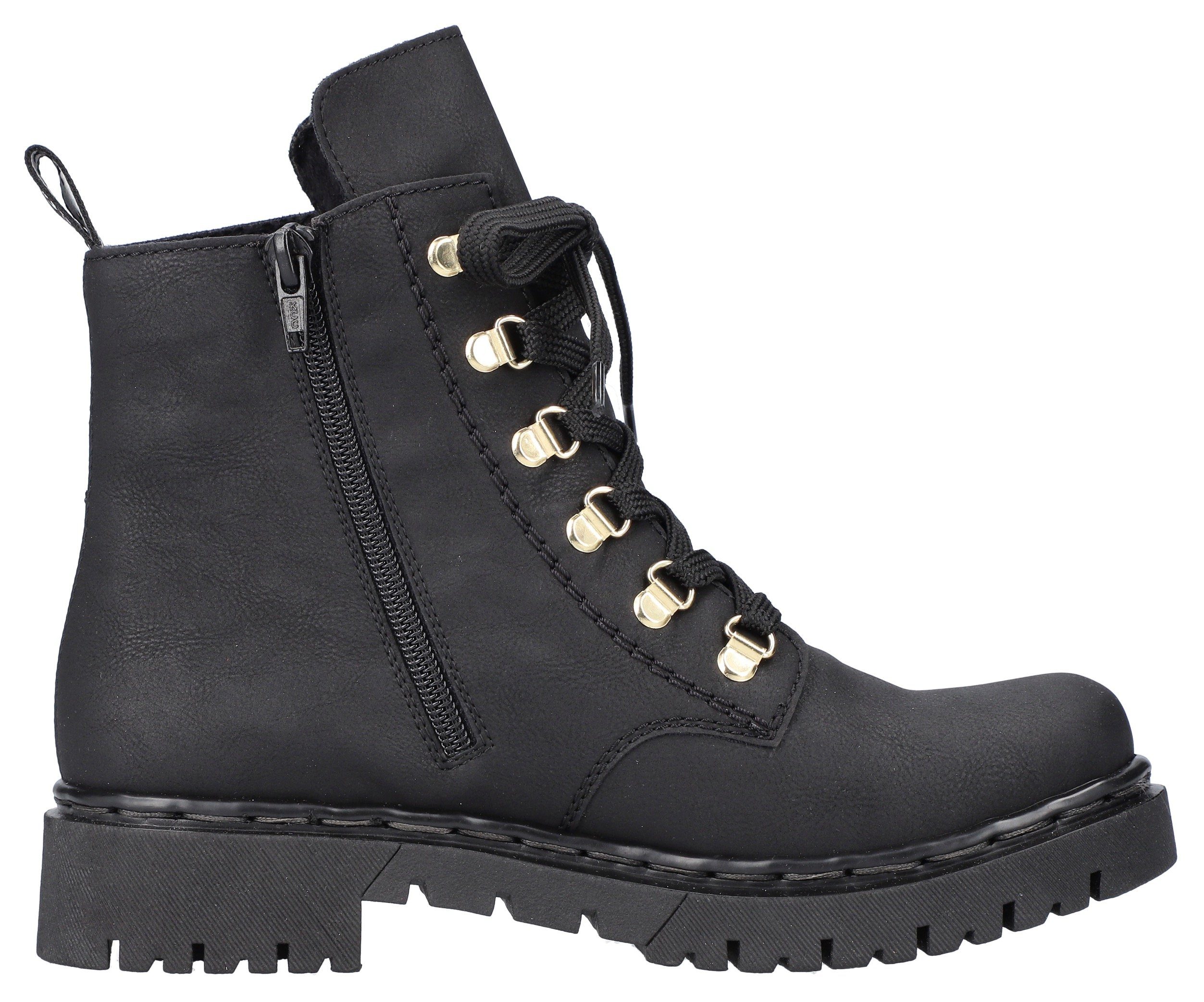 Rieker Schnürboots mit Anziehlasche und Reißverschluss