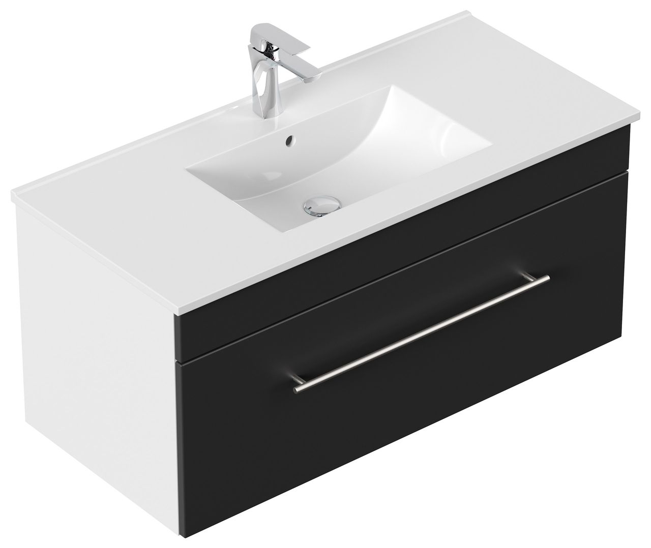Posseik Badmöbel-Set VIVA 100 (2-teilig) schwarz EEK: F