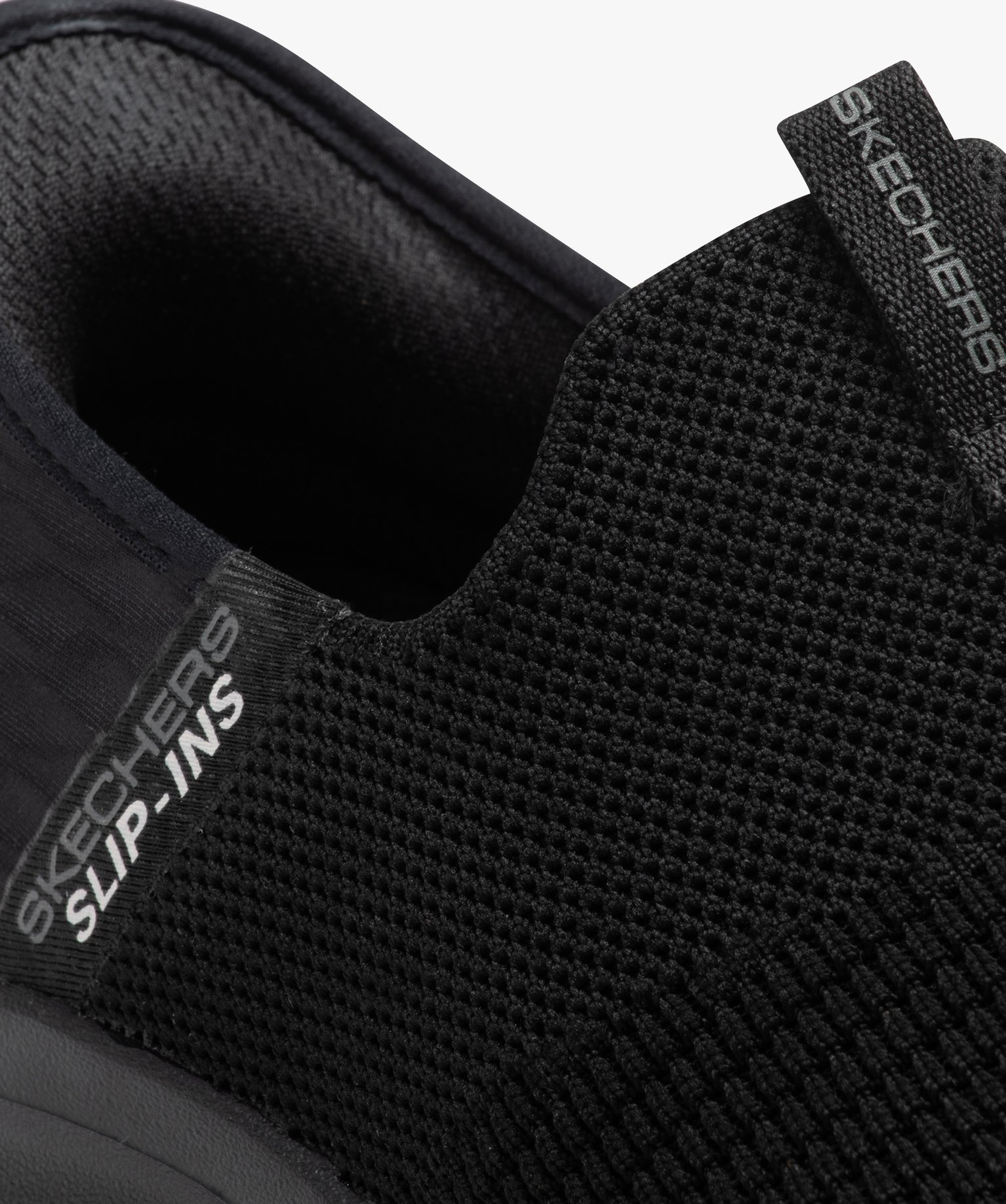 Baskets homme unies en maille sans lacets - Skechers noir | GEMO