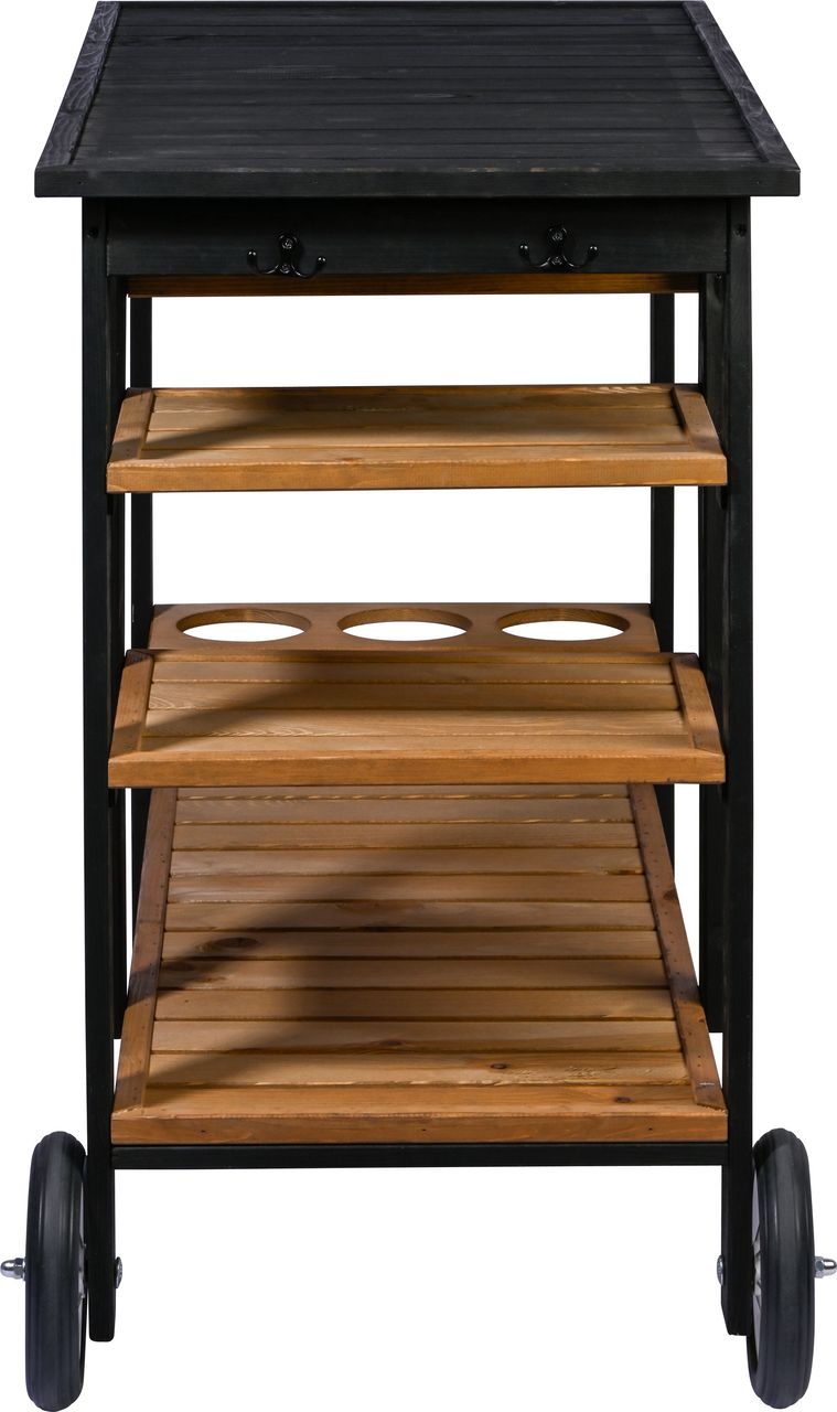 dobar Garten Servierwagen Beistelltisch Serviertisch Trolley