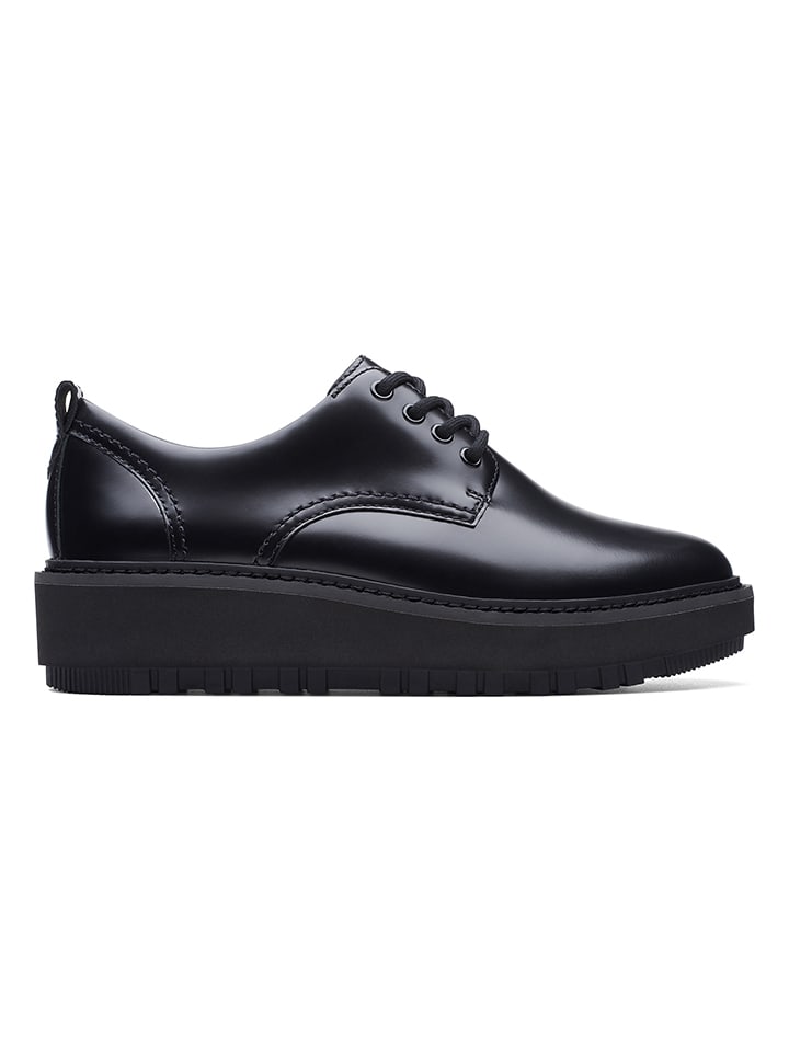 Clarks Leder-Schnürschuhe ''OriannaW Derby'' in Schwarz günstig kaufen