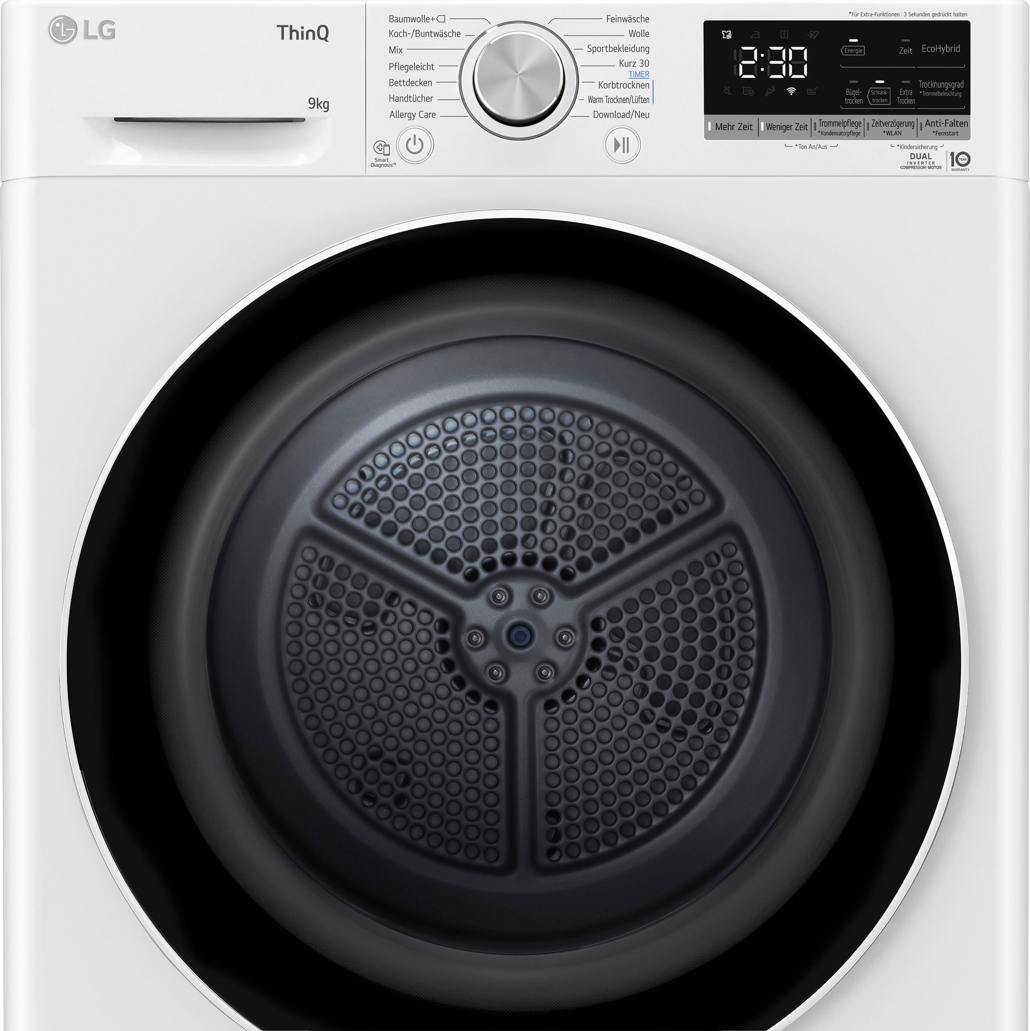 LG Wärmepumpentrockner V5RT9N, 9 kg, Super leiser und langlebiger Kompressor