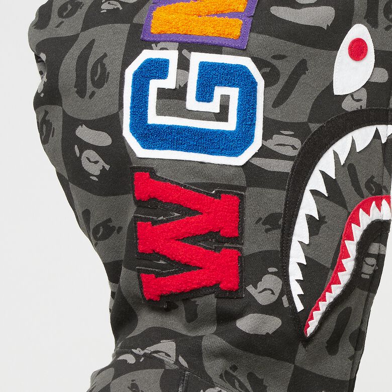 A Bathing Ape Bape Distortion Shark Relaxed Fit Full Zip Hoodie M black