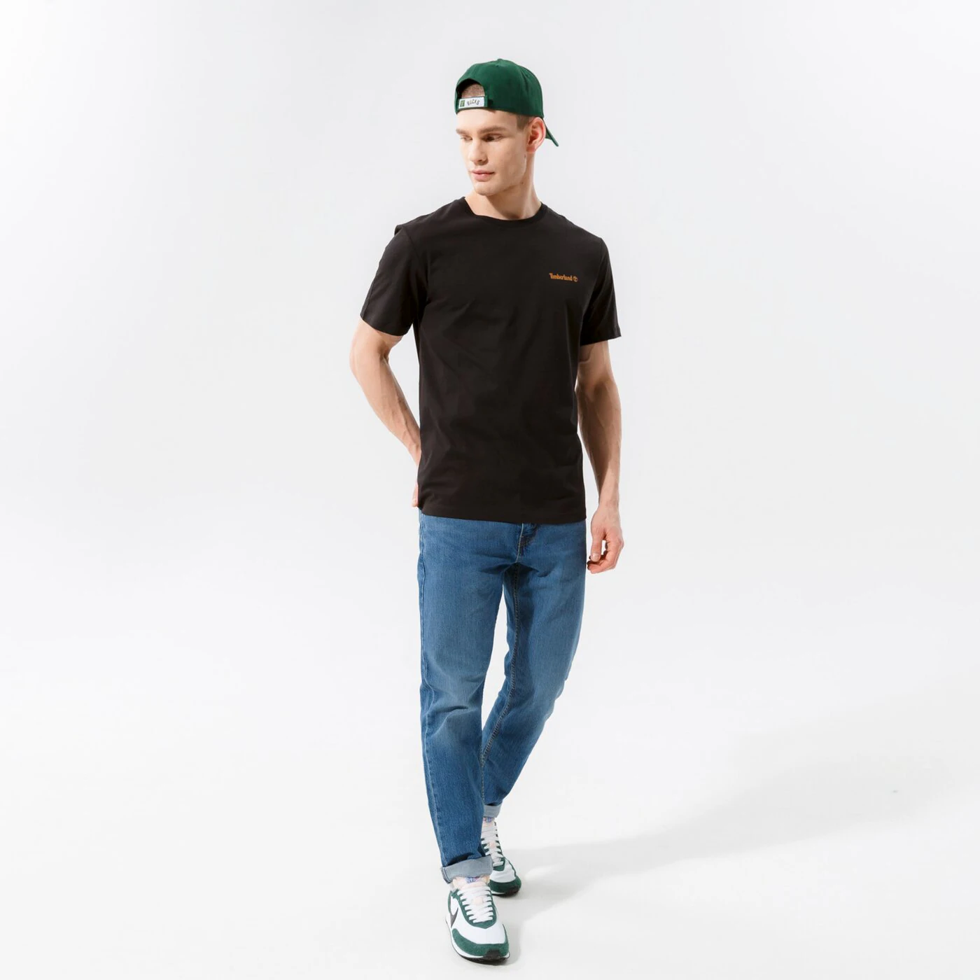 TIMBERLAND T-SHIRT SMALL LOGO PRINT Schwarz