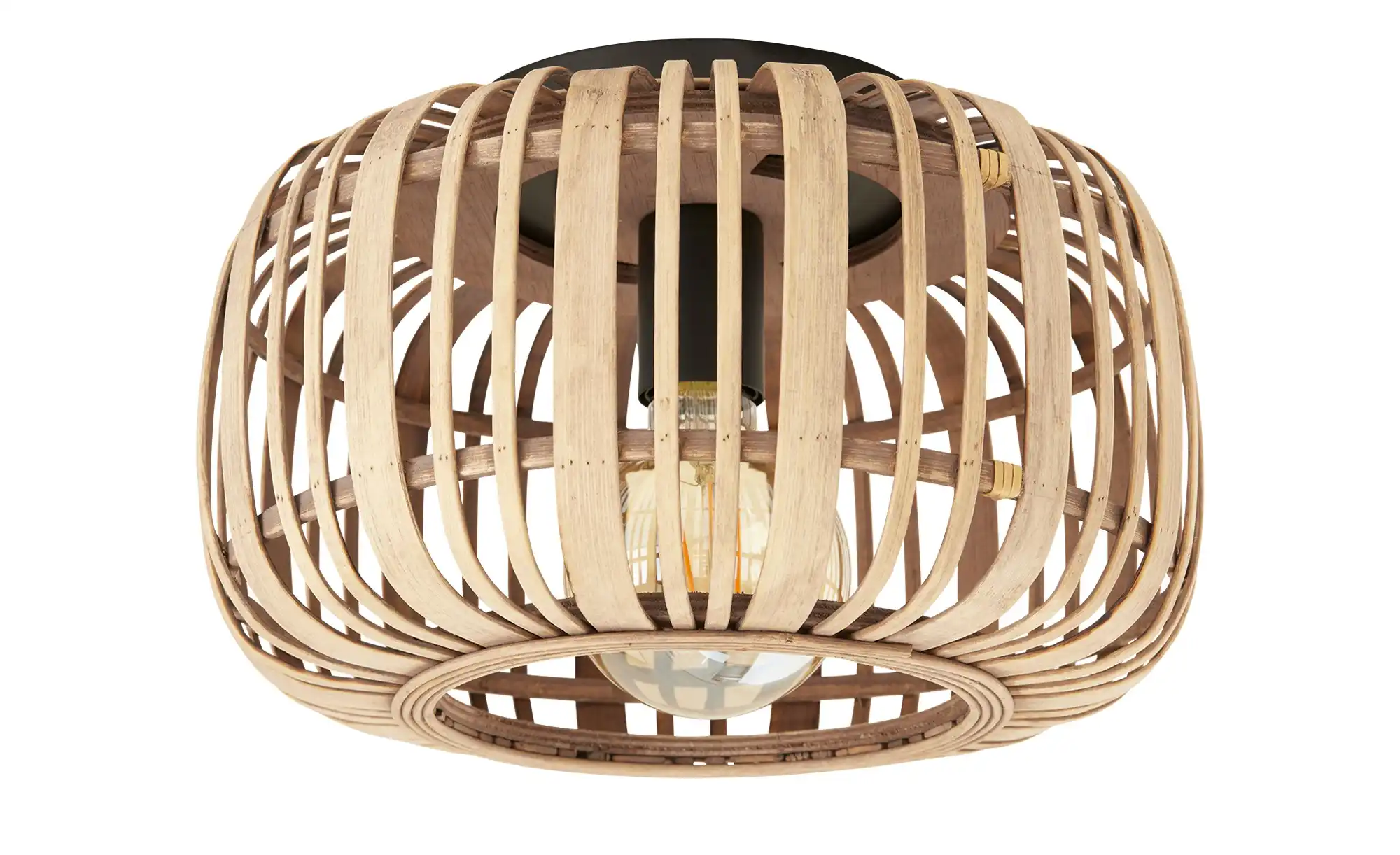 Deckenleuchte, 1-flammig. Rattanschirm  `klein`