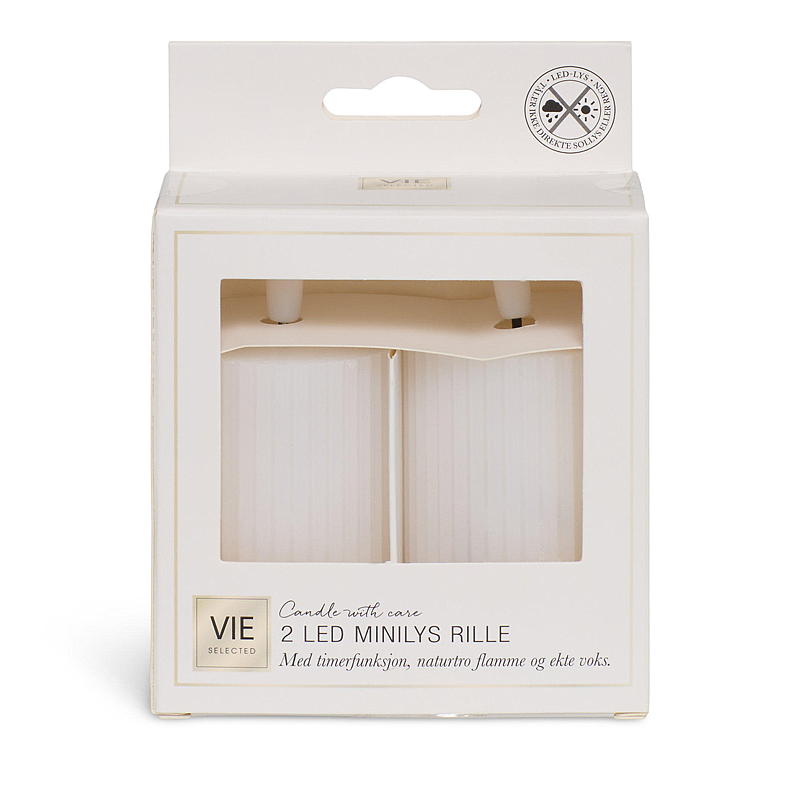 Vie Selected Minilys 2-pk ø 5x7,5 cm LED timer hvit