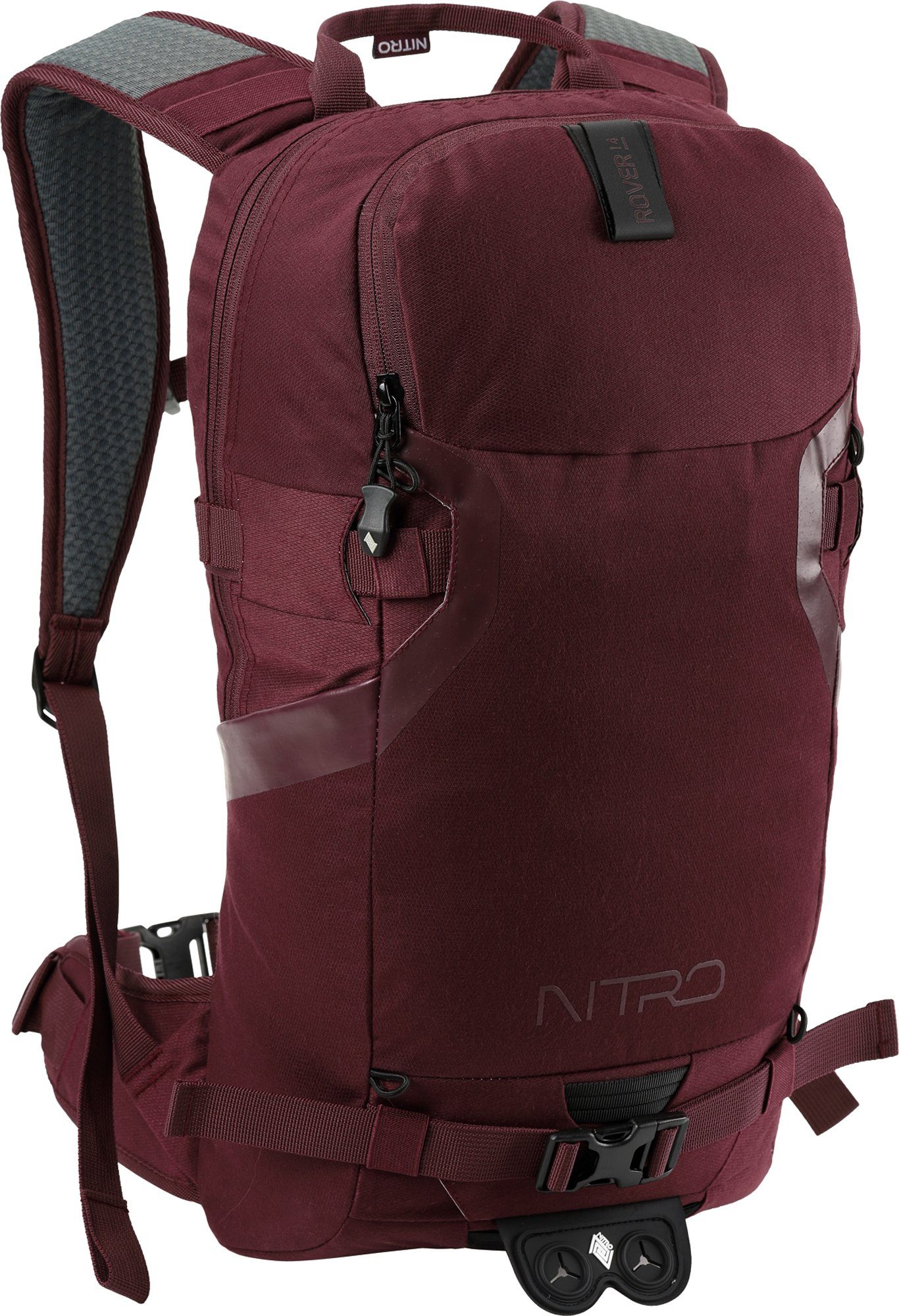 NITRO Trekkingrucksack Rover 14, Wine, speziell für den Wintersport konzipiert