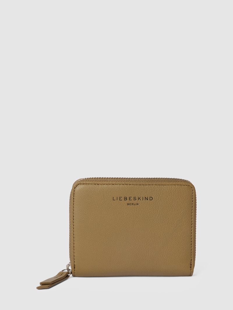 Portemonnaie mit Label-Details Modell 'Noos' in schlamm