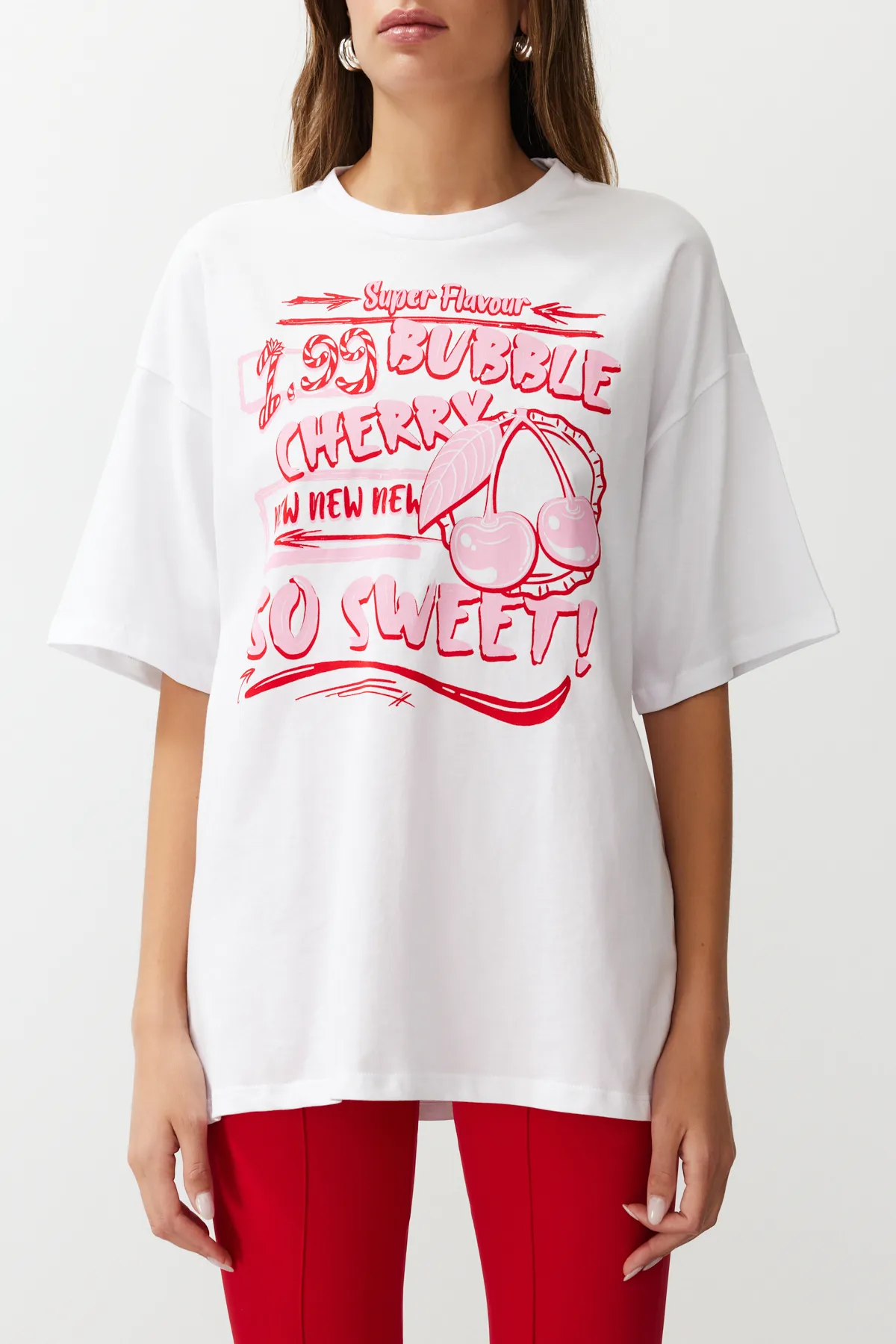 Trendyol Collection  T-Shirt - Weiß - Oversized