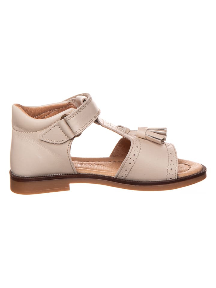 POM POM Leder-Sandalen in Beige günstig kaufen