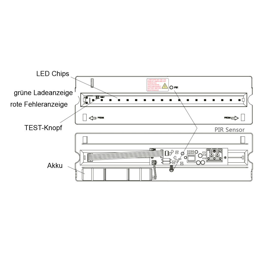 ENOVALITE LED-Fluchtwegleuchte mit Fernbedienung