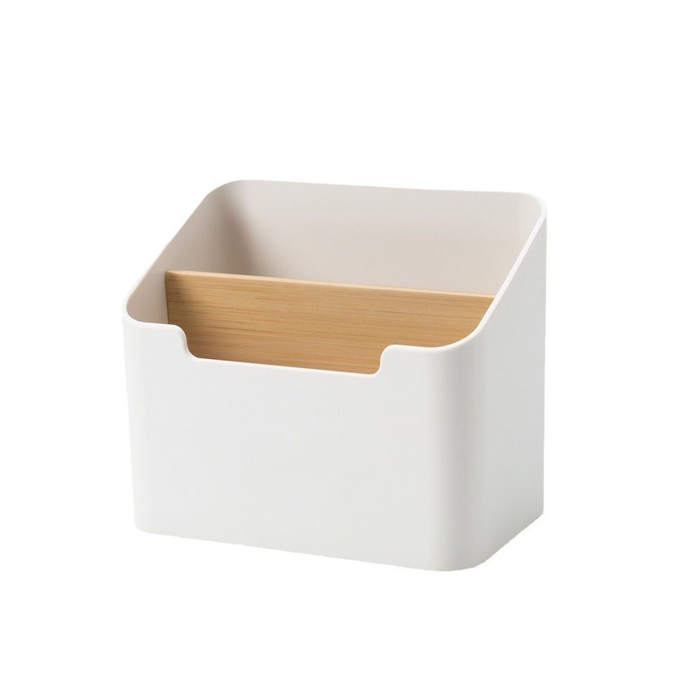 KOMIRO Aktenregal Holz Desktop Organizer Stiftehalter 14,3*9,2*12cm, Weiß