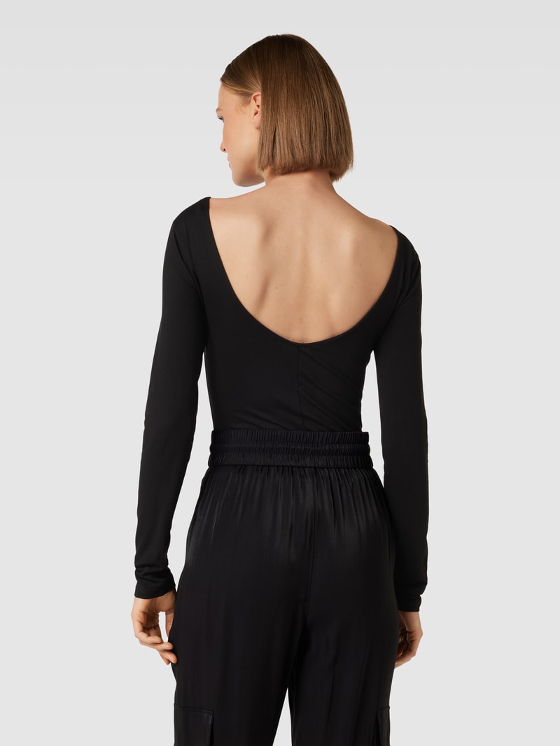 Body mit Label-Print Modell 'HEVELINA' in schwarz